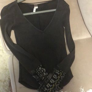 Free people long sleeved thermal knit